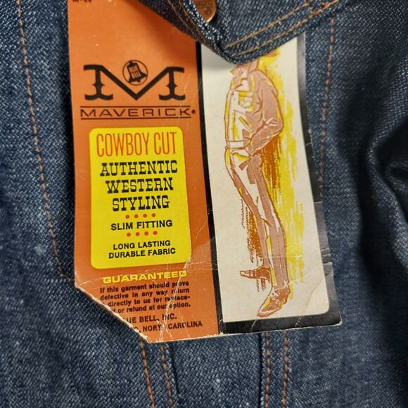 Vintage Maverick Cowboy Cut Denim Jacket NWT 1973 USA Sz 38 Blue Bell NOS - Picture 8 of 16